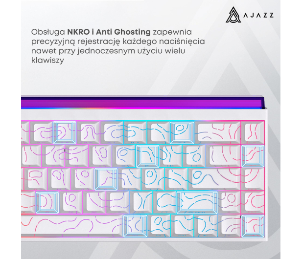 Ajazz NK68 Red Switch biała - 1536378 - zdjęcie 12